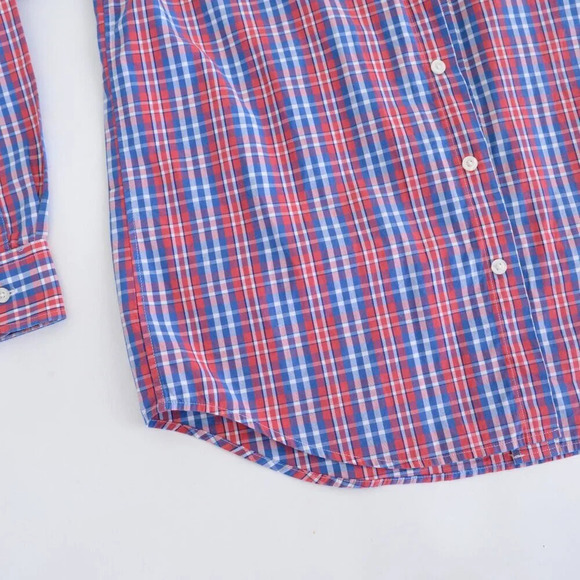 Vineyard Vines Blue & Red Checker Slim Fit Whales 100% Cotton Button Up Shirt M - Picture 8 of 12